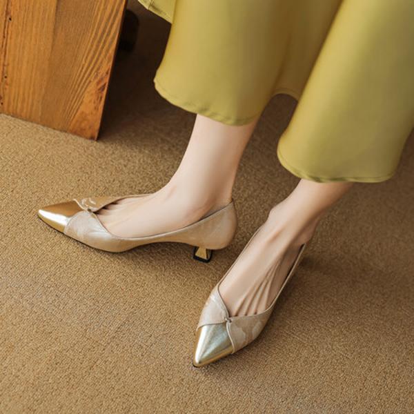 Elegant Handcrafted Genuine Leather Women's Shoes - Luxury Craftsmanship(EcqiH-3078)