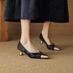 Elegant Handcrafted Genuine Leather Women's Shoes - Luxury Craftsmanship(EcqiH-3078)