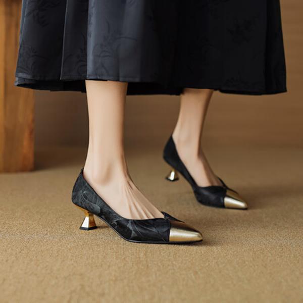 Elegant Handcrafted Genuine Leather Women's Shoes - Luxury Craftsmanship(EcqiH-3078)