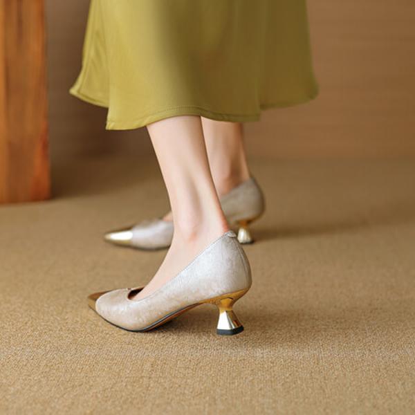 Handcrafted Luxury Genuine Leather Women’s Shoes: Elegance in Every Stitch(EcqiH-3078-B)