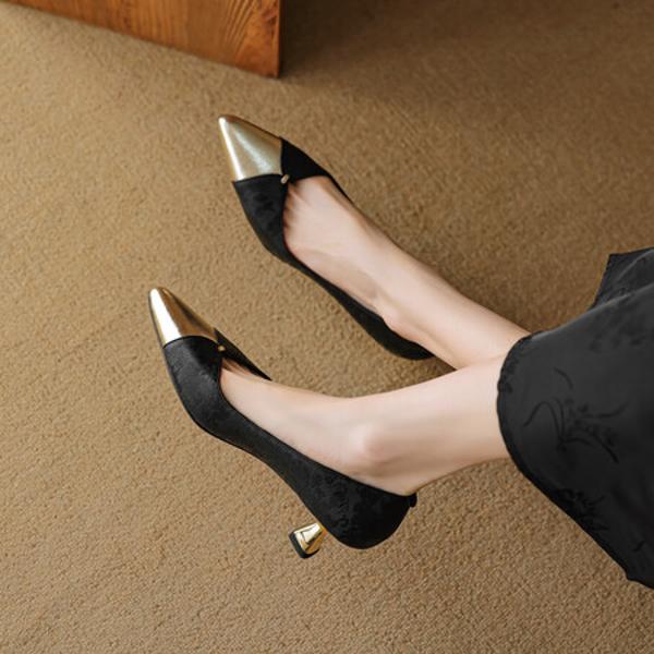 Handcrafted Luxury Genuine Leather Women’s Shoes: Elegance in Every Stitch(EcqiH-3078-B)