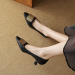 Handcrafted Luxurious Genuine Leather Women's Shoes with Elegant Craftsmanship(EcqiH-3312)