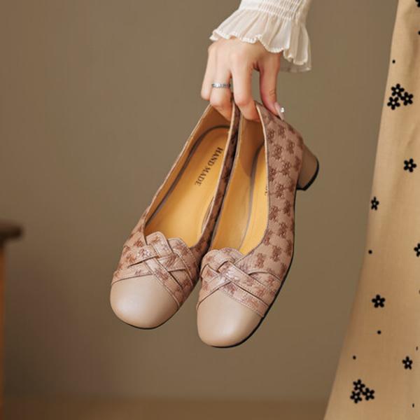 Elegant Handcrafted Leather Women's Shoes: Exquisite Artistry & Premium Quality(EcqiH-3615)