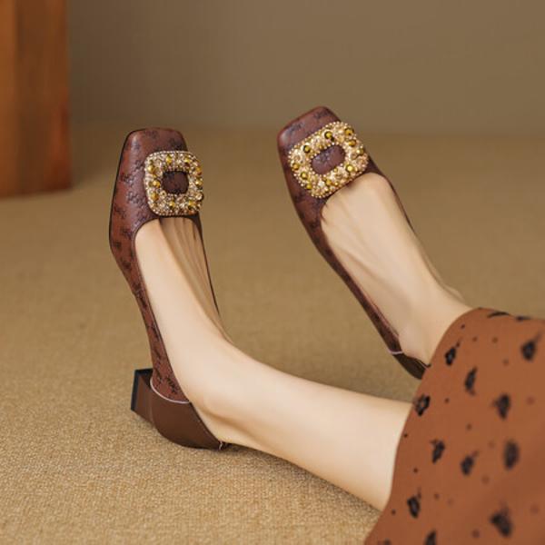 Handcrafted Genuine Leather Women's Shoes: Luxurious Elegance in Every Stitch(EcqiH-3622)