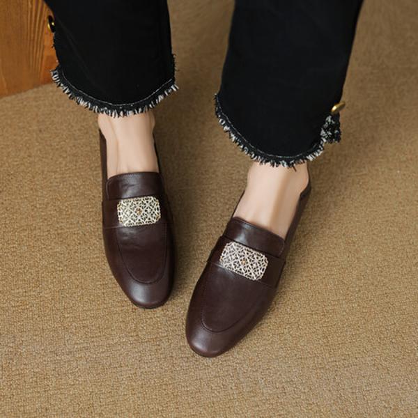 Handcrafted Leather Women’s Shoes: Luxurious Elegance(EcqiH-3705)