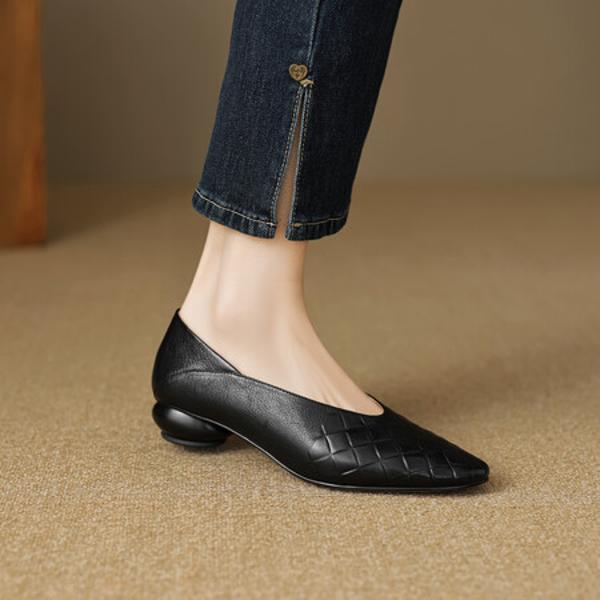 Handcrafted Genuine Leather Women's Shoes: Luxurious Elegance in Craftsmanship(EcqiHL-3712)