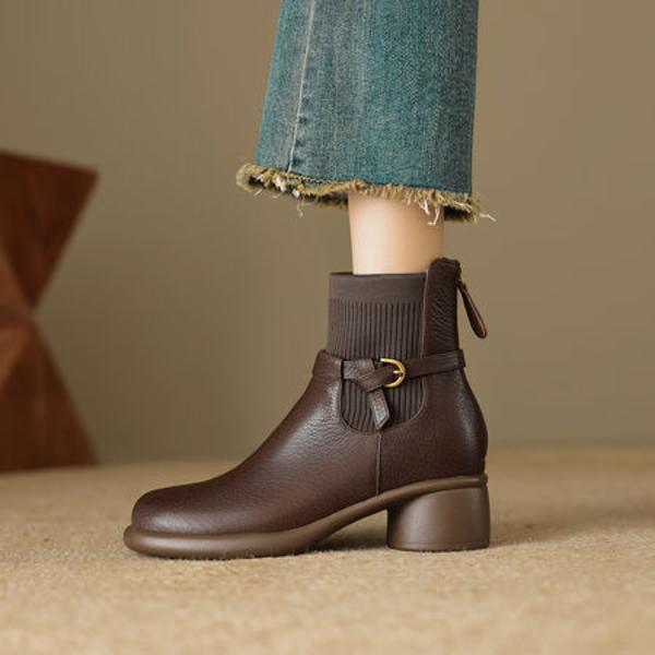 Exquisite Handcrafted Leather Women's Shoes: Luxury Elegance(EcqiH-6105)