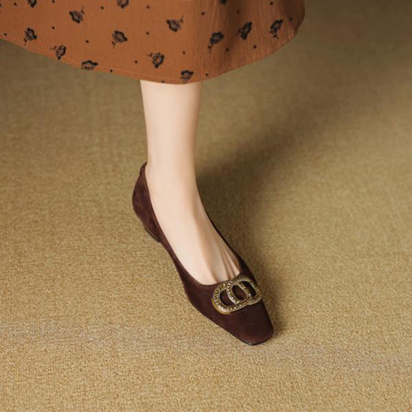 Handcrafted Luxury Leather Women's Shoes - Elegant Quality Craftsmanship(EcqiHL-7008)