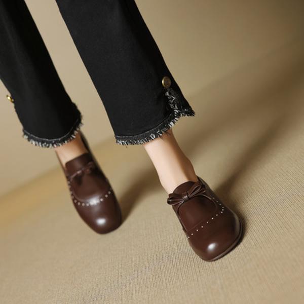 Elegant Handmade Leather Women’s Shoes - Luxurious Craftsmanship(EcqiH-7179)
