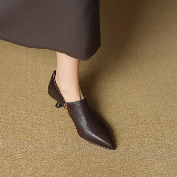 Elegant Handcrafted Leather Women’s Shoes - Luxury Craftsmanship & Quality(EcqiHL-7238-D)