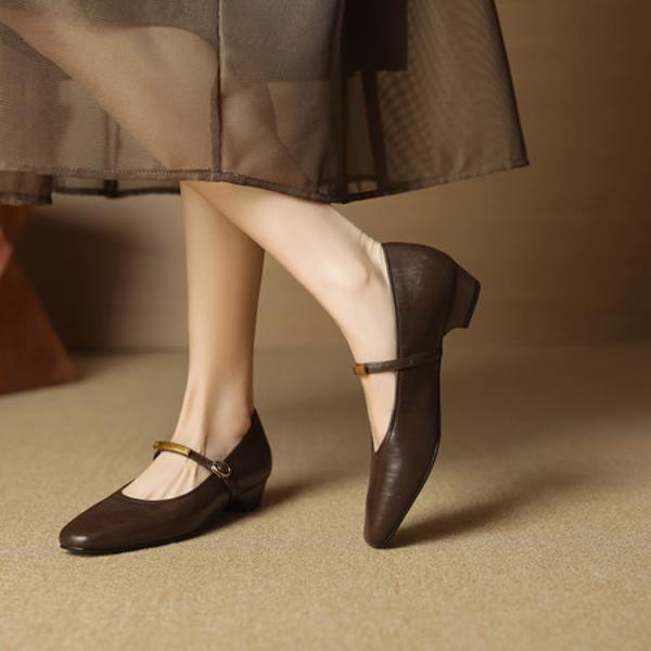 Luxury Handcrafted Leather Women's Shoes with Elegance(EcqiHL-7026)