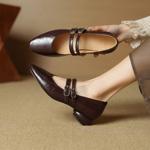 Elegant Handmade Leather Women's Shoes: Luxury, Quality Craftsmanship(EcqiHL-7003)