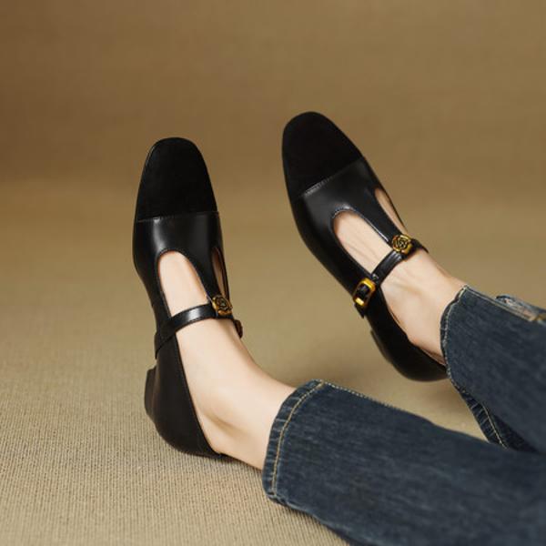 Exquisite Handcrafted Genuine Leather Women's Shoes for Luxurious Elegance(EcqiHL-7025)