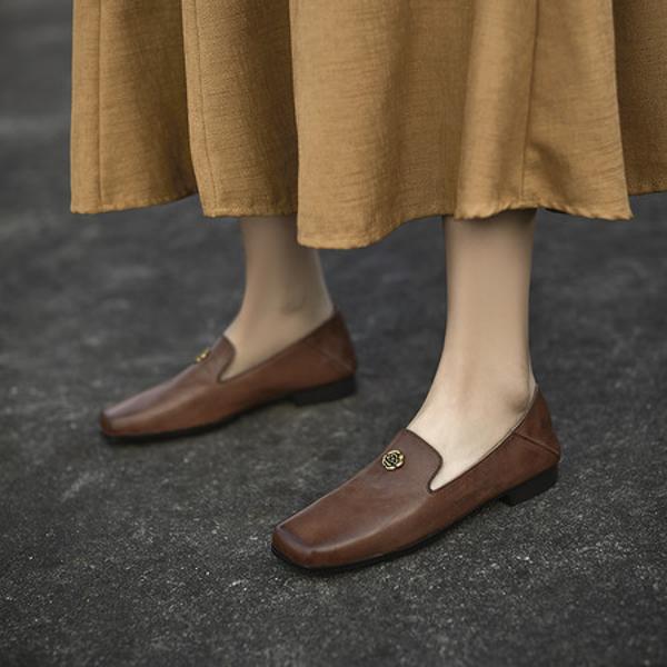 Handcrafted Genuine Leather Women's Shoes - Elegant Luxury with Exquisite Craftsmanship(EcqiHJ-7125)