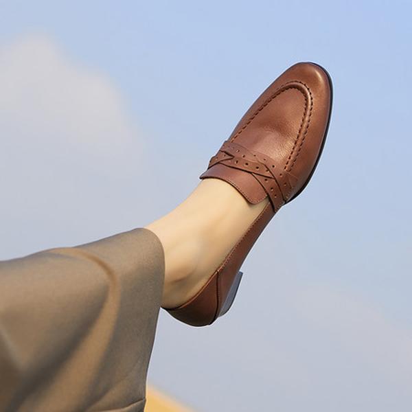 Handcrafted Luxury Leather Women's Shoes with Elegant Craftsmanship(EcqiHJ-7116)