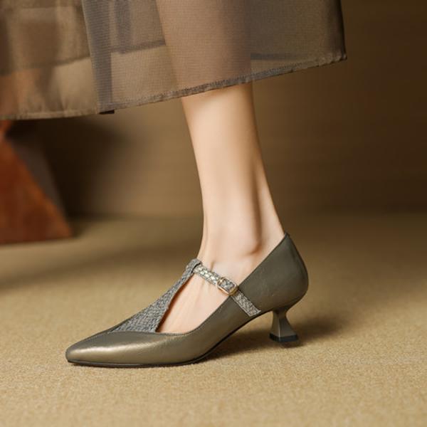 Handcrafted Leather Women's Shoes: Luxurious Elegance(EcqiH-7282)