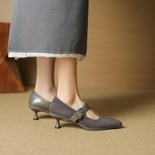 Elegant Handcrafted Leather Women's Shoes of Luxe Quality(EcqiHL-7068-Z)