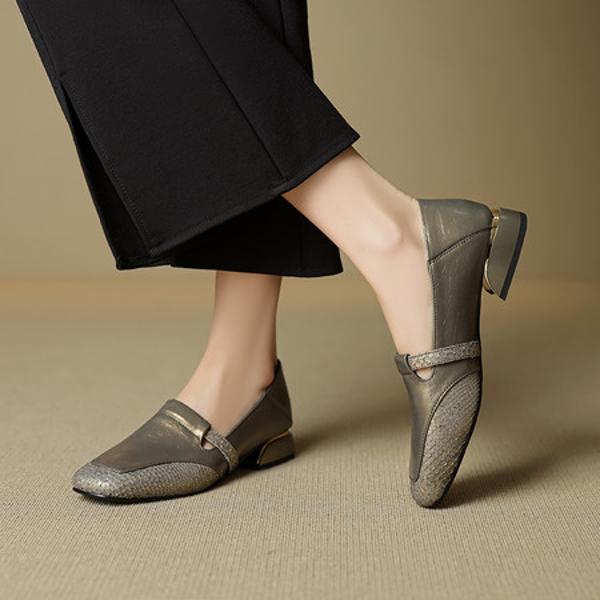 Elegant Handmade Leather Women’s Shoes, Luxurious Craftsmanship(EcqiH-7290)