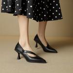 Exquisite Handcrafted Genuine Leather Women's Shoes: Elegance in Every Stitch(EcqiHL-7588)