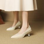 Handcrafted Genuine Leather Women's Shoes: Luxurious Elegance and Craftsmanship(EcqiHL-7589)