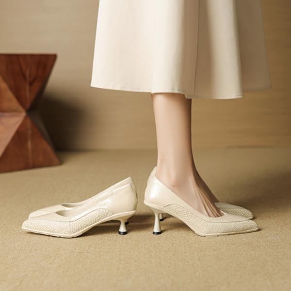 Handcrafted Genuine Leather Women's Shoes: Luxurious Elegance and Craftsmanship(EcqiHL-7589)