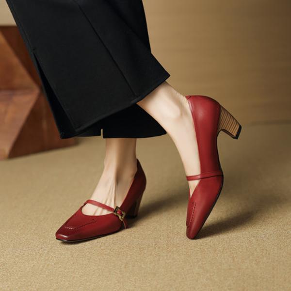 Exquisite Handmade Genuine Leather Women's Shoes - Luxurious Elegance(EcqiH-7299)