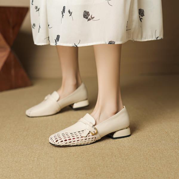 Elegant Handcrafted Leather Women's Shoes - Luxury Craftsmanship Quality(EcqiH-7301)