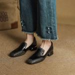 Elegant Handcrafted Genuine Leather Women's Shoes – Luxurious Artistry(EcqiH-7316)