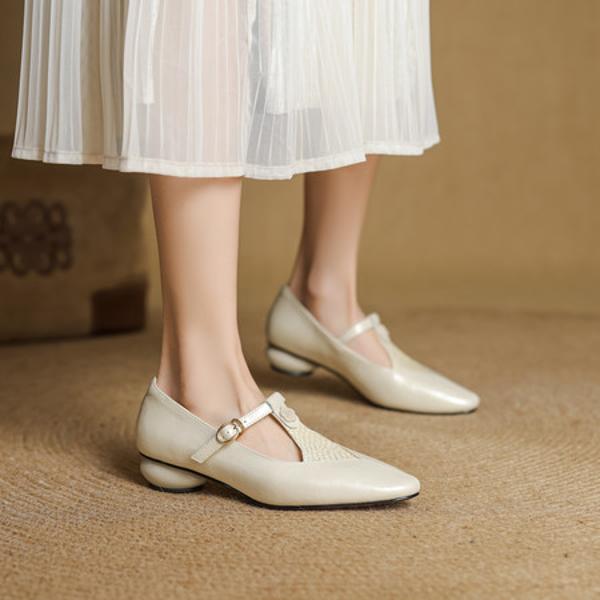 Exquisite Handcrafted Leather Women's Shoes for Elegant Luxury(EcqiHL-7310)