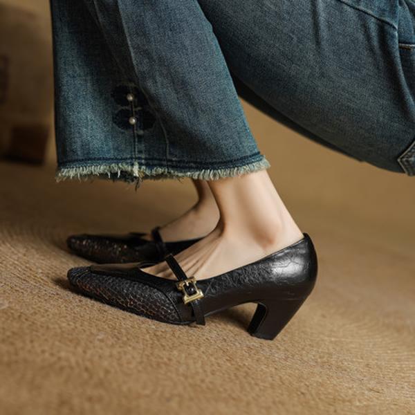 Exquisite Handcrafted Leather Shoes for Elegant Women(EcqiH-7328)