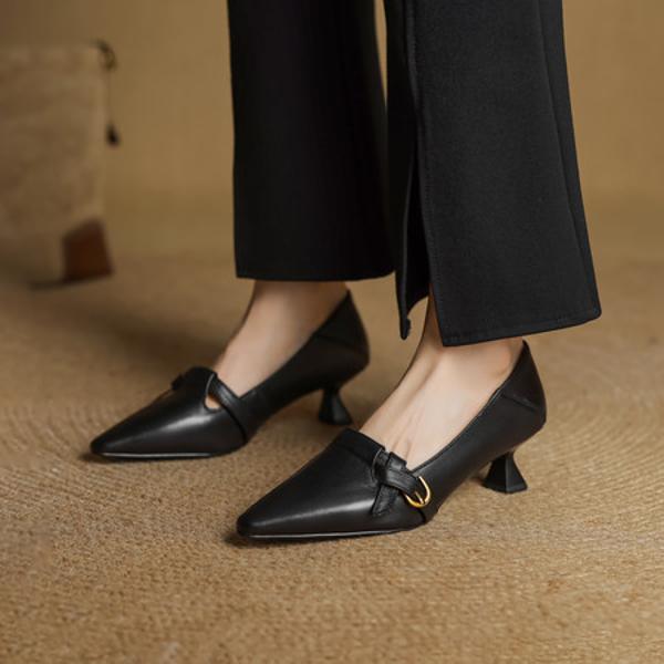 Handcrafted Genuine Leather Women's Shoes - Elegant Luxury Quality(EcqiH-7339)