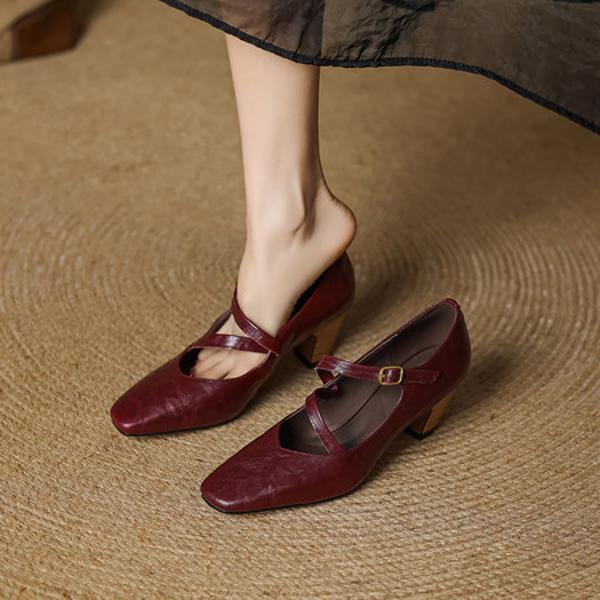 Handcrafted Luxury Leather Women's Shoes with Elegant Craftsmanship(EcqiH-7350)