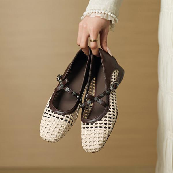 Handcrafted Luxury Genuine Leather Women's Shoes: Elegant Craftsmanship(EcqiH-7356)