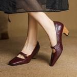 Handcrafted Luxury Leather Women's Shoes: Timeless Elegance(EcqiH-7368)
