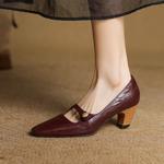 Handcrafted Luxury Leather Women's Shoes: Timeless Elegance(EcqiH-7368)
