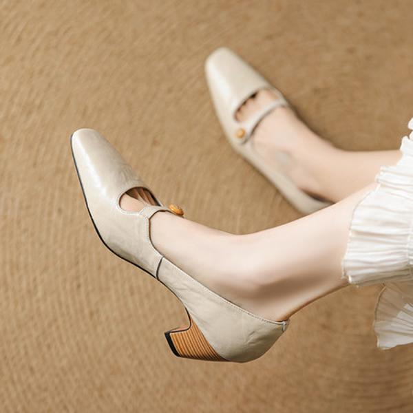 Handcrafted Luxury Leather Women's Shoes: Timeless Elegance(EcqiH-7368)