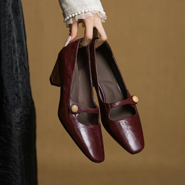 Handcrafted Luxury Leather Women's Shoes: Timeless Elegance(EcqiH-7368)