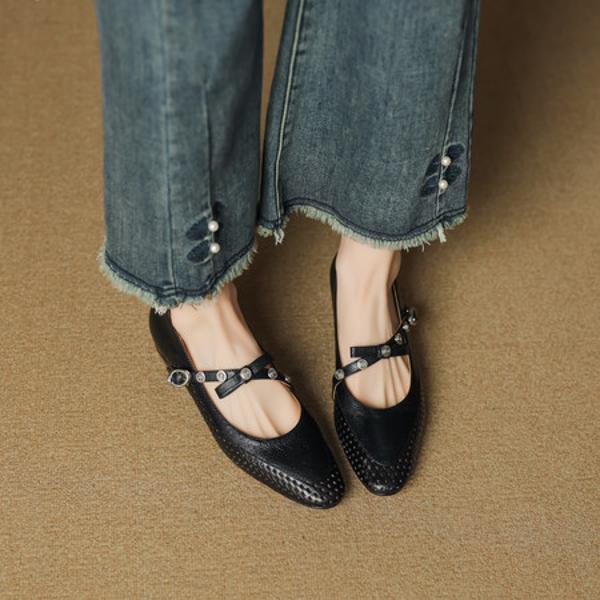 Handcrafted Luxury Leather Shoes for Elegant Women(EcqiHL-7388)