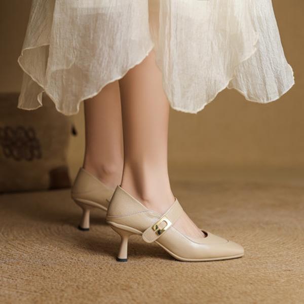 Handcrafted Luxury Leather Women's Shoes: Elegant Artistry and Quality(EcqiHL-7595)