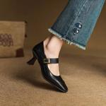 Handcrafted Luxury Leather Women's Shoes: Elegant Artistry and Quality(EcqiHL-7595)