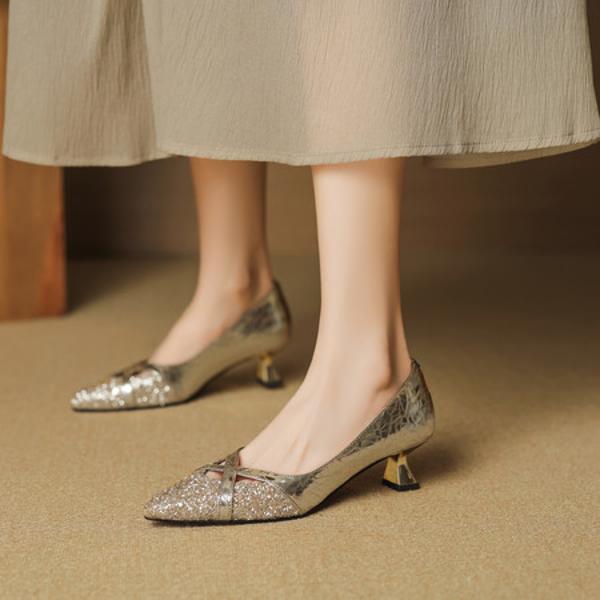 Elegant Handmade Leather Women's Shoes for Luxurious Style(EcqiH-7398)