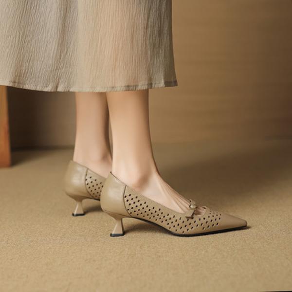 Handcrafted Leather Women's Shoes: Elegance, Luxury, and Superior Quality(EcqiH-7505)