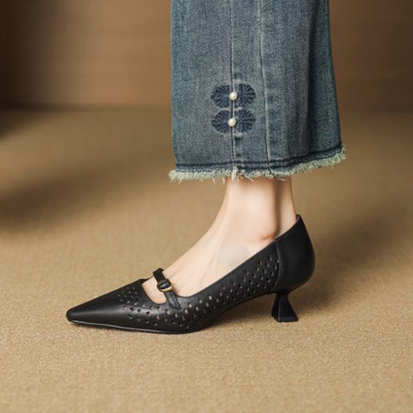 Handcrafted Leather Women's Shoes: Elegance, Luxury, and Superior Quality(EcqiH-7505)