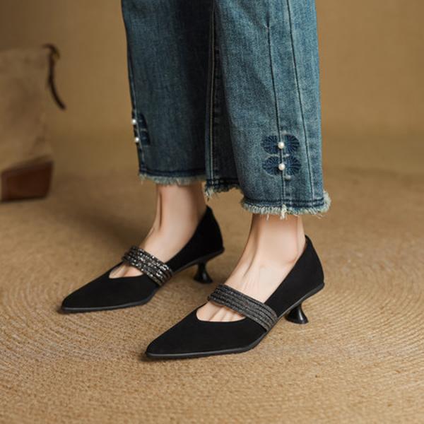 Luxury Handcrafted Genuine Leather Women's Shoes(EcqiHL-7590)