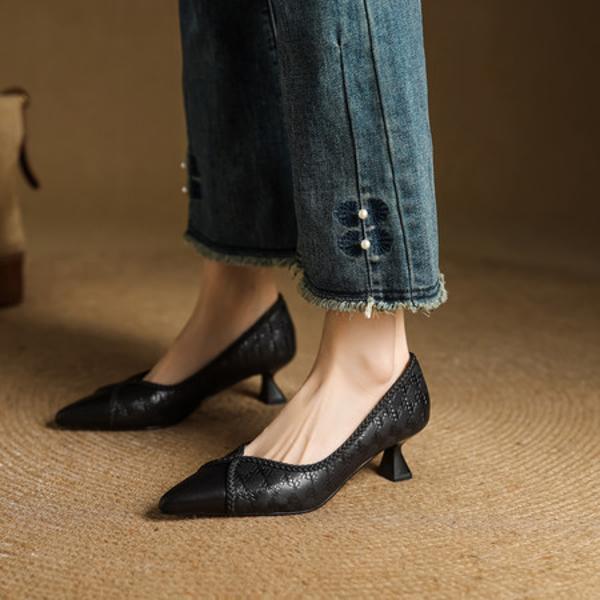 Handcrafted Luxury Leather Women’s Shoes: Elegant Artistry Unveiled(EcqiH-7585)