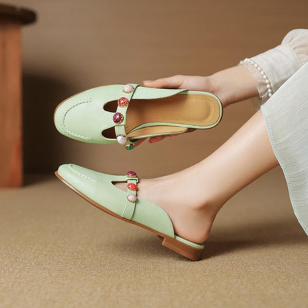 Luxury Handmade Leather Women’s Shoes - Elegant Craftsmanship(EcqiH-7675)