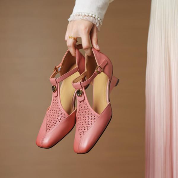 Elegant Handcrafted Leather Women's Shoes - Luxury Craftsmanship(EcqiH-7672)