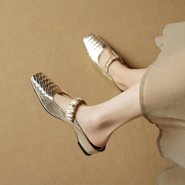 Elegant Handcrafted Genuine Leather Women's Shoes: Exquisite Craftsmanship & Luxe Quality(EcqiHL-7856)