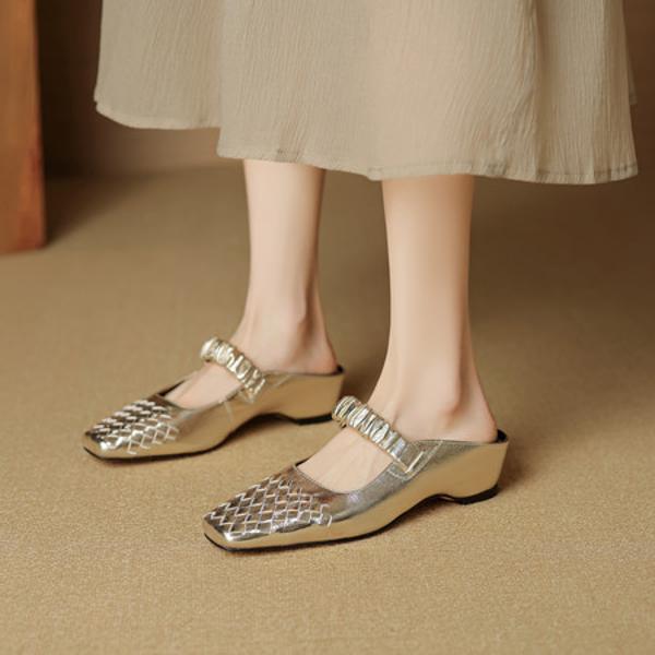 Elegant Handcrafted Genuine Leather Women's Shoes: Exquisite Craftsmanship & Luxe Quality(EcqiHL-7856)