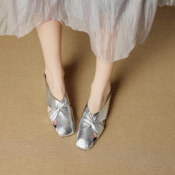 Handcrafted Real Leather Women's Shoes: Luxurious Elegance(EcqiH-7868)